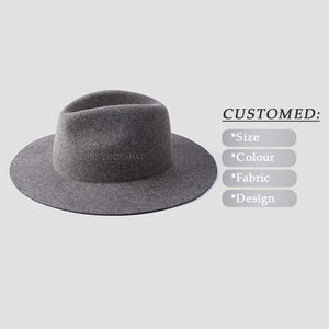 Chapeaux Fedora pour hommes gris classique Cuastom blanc homme feutre Design classique gris 100 laine Fedora chapeau - Product Image 1