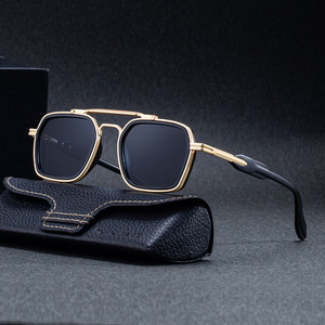 Lunettes de soleil carrées pour hommes KSL-98416, monture noire en plastique et métal, protection UV400, verres de classe 2 pour la conduite en extérieur - Product Image 2
