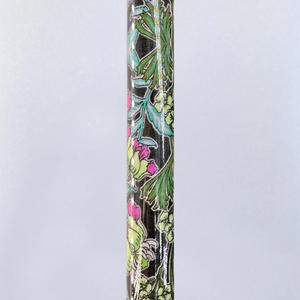 Bastón plegable ergonómico de aleación de aluminio de 5 secciones, altura ajustable, cómodo mango acrílico/verde, diseño ligero y resistente - Product Image 4