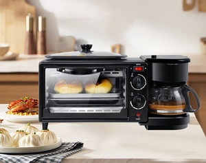 3-in-1 Multifunction Plastic <b>Breakfast</b> Station Oven Coffee <b>Maker</b> Hot Microwave Toaster Frying Pan Home Multi-function Oven - Product Image 1
