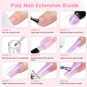 Gel UV de construction rapide et indolore pour extension d'ongles, 12 couleurs scintillantes, 30 ml, gel cristal pour salon de manucure et DIY - Product Image 4