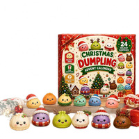 Calendrier de l'Avent Festif 24 Pièces : Jouets Sensoriels Squishy en Forme de Raviolis pour Enfants – Cadeaux de Compte à Rebours Amusants pour les Fêtes et Soulagement de l'Anxiété/Stress