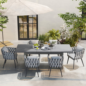 Outdoor Dining <strong>Table</strong> <strong>Adjustable</strong> Stretch Long <strong>Table</strong> Garden Patio Rectangle Ceramic Tile Top Metal <strong>Leg</strong> Dining <strong>Table</strong>