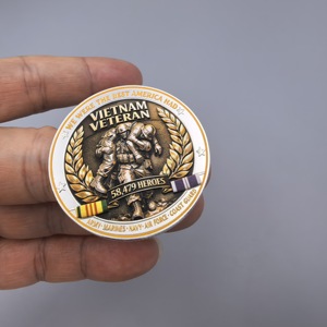 Venta al por Mayor de Monedas Conmemorativas 3D de Veteranos de Vietnam, Recuerdo de Héroes para Colección de Veteranos - Product Image 3