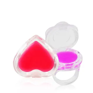 wholesale ring heart shape lip balm long lasting moisturizing OEM fruit favor lip balm