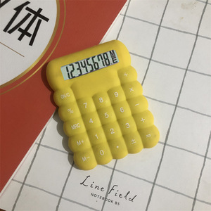 Silicone Calculator 8 Digits Battery Powered Yellow Color Business Gift Use - Product Image 4
