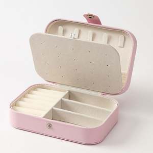 Estuche de Lujo Portátil Rectangular para Pendientes, Caja Organizadora de Joyas de Cuero PU para Viaje - Product Image 1