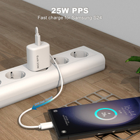 Terbaik 25W pengisi daya USB C KC CE ROHS adaptor pengisian cepat PD3.0 Gan pengisi daya ponsel portabel Tipe C untuk pengisi daya iPhone