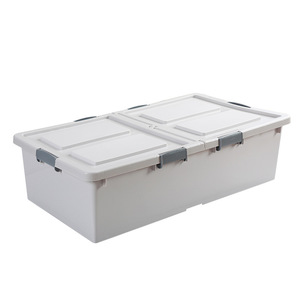 Contenedor de almacenamiento debajo de la <span class=keywords><strong>cama</strong></span> con <span class=keywords><strong>ruedas</strong></span>, organizador de plástico, cajón inferior - Product Image 1
