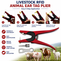 Pince applicatrice universelle robuste pour étiquettes RFID pour la gestion du bétail, des bovins, des moutons, des porcs et des chèvres en élevage