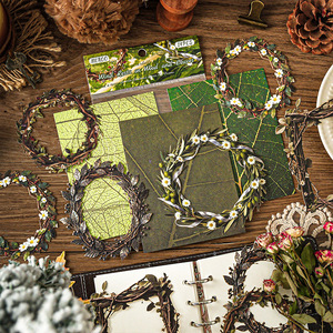 กระดาษคราฟต์ 14 แผ่น/แพ็ค ซีรีส์ภาพเงาในกรอบวินเทจ กรอบลายเถาวัลย์ กระดาษธรรมดาสำหรับตกแต่งแบบคอลลาจ - Product Image 3