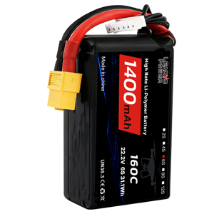 High Rate 160C 22.2V <strong>6S</strong> 1400mAh Liquid <strong>Battery</strong> LP22.2V1.4Ah160C For Drone With 1000 Cycles - Product Image 1