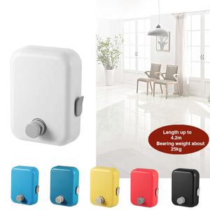 <span class=keywords><strong>Tendedero</strong></span> retráctil para interiores de 4,2 M, montada en la pared con caja de cuerda de acero ABS, diseño de secado de plástico multifuncional, hoteles para el hogar - Product Image 2