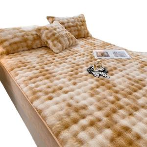 Housse <span class=keywords><strong>de</strong></span> matelas en poils <span class=keywords><strong>de</strong></span> lapin brun <span class=keywords><strong>de</strong></span> haute qualité épaissie peau antibactérienne ensemble <span class=keywords><strong>de</strong></span> literie en peluche pour couvre-lits fixes couvertures - Product Image 5