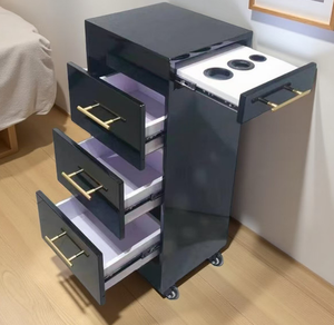 Barber shop tool cabinet salon-specific tool <b>table</b> hair salon storage rack drawer-style <b>mirror</b> <b>stand</b> cabinet for tools - Product Image 5
