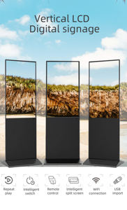ZDHQ 55/65インチフロアスタンド型LCDタッチスクリーンデジタルポスター、ショッピングモール、地下鉄、教育機関向け屋内デジタルサイネージ用 - Product Image 4