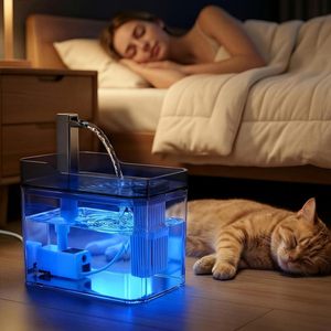 Fontaine à eau automatique transparente pour animaux de compagnie, distributeur d'eau filtrée silencieux pour chats et chiens - Product Image 2