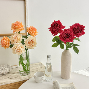 <b>Artificial</b> Roses Single <b>Stem</b> Silk Flower High Simulation Realistic Wedding Table Decoration Minimalist Style - Product Image 3