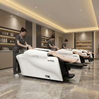Table de massage électrique extensible pour salon de beauté de luxe 2026 avec cuvette en céramique pour spa capillaire et lit de lavage de cheveux