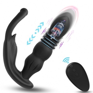 Girlspower Anal Beads Prostate Vibrator Télécommande Double Anneau Télescopique Extensible Anal Plug SM <span class=keywords><strong>Silicone</strong></span> Ball Squeezer - Product Image 2