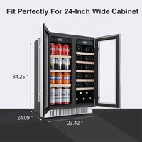 Réfrigérateur électrique intégré de vin et de boissons de compresseur de double zone de Sunnai