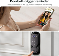 Serrure de porte intelligente avec WiFi intégré, clavier tactile, télécommande, système de verrouillage automatique, application de contrôle à distance, installation facile