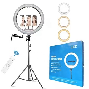 Anneau lumineux LED 22 pouces avec support de téléphone et trépied de 2,1 m pour YouTube, photographie, télécommande, diffusion en direct et éclairage d'appoint - Product Image 1