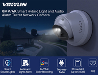 Cámara IP de Seguridad Real con Alarma de Luz y Sonido, Vista Remota Inteligente Híbrida VK383F-LIUF/SL de 8MP a Todo Color, Comunicación Bidireccional