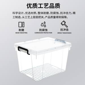 Caja de almacenamiento transparente, organizador de plástico para el hogar con tapa, tamaño extra grande para ropa y juguetes, rectángulo de color sólido - Product Image 3