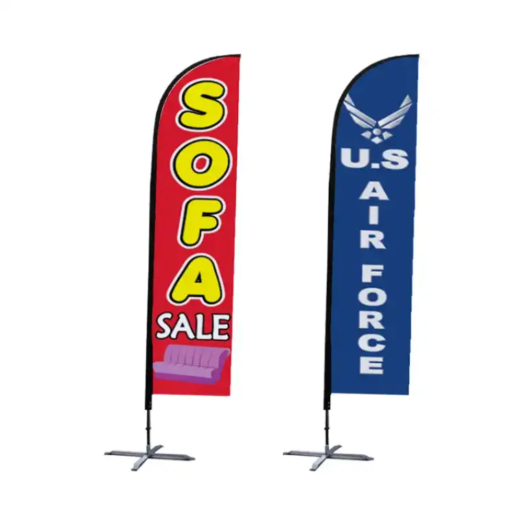 Promotional Advertising Flags Swooper Tear Drop Sublimation Pole Outdoor Square Stand Display Flying Banner Beach Feather Flag