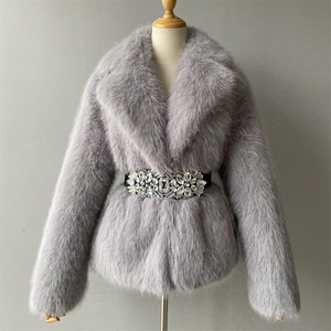 <span class=keywords><strong>Cappotto</strong></span> in Finta <span class=keywords><strong>Pelliccia</strong></span> <span class=keywords><strong>di</strong></span> <span class=keywords><strong>Visone</strong></span> Spesso e Caldo, Morbido ed Elegante, con Cintura, per Donna, Vendita all'Ingrosso - Product Image 5