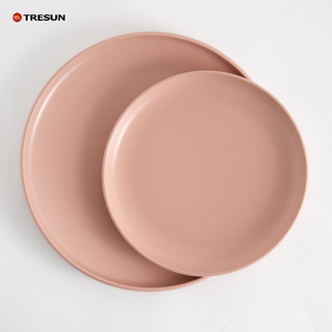 Piatti in Ceramica Smaltata Rosa Opaco di Lusso per Decorazione Tavola, Bomboniere, Hotel e Ristoranti - Product Image 3