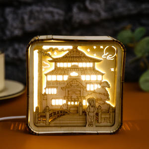 Lámpara de Noche Pequeña de Madera Tallada de Wonderland, Regalo Turístico, Regalo Creativo, Decoración Cultural Creativa de Madera, Lámpara de Noche OEM - Product Image 3