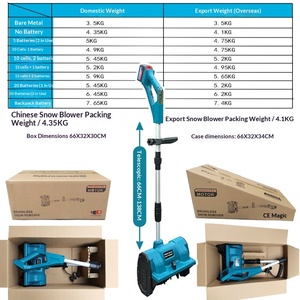 Soplador de Nieve Eléctrico Profesional Fengli, Tipo Empuje, Batería de Litio 2Ah/4Ah, 18HP, Plegable, Tres Etapas, Alcance de 30 pies - Product Image 6