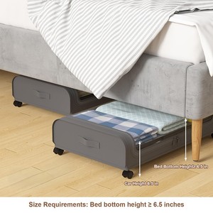 Caixa de Armazenamento Grande de 43L com Rodas para Armazenamento em Casa, Material de Tecido, Bolsa para Roupas e Calçados - Product Image 3