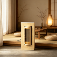 Ventilateur tour sans pales à moteur DC, effet bois, silencieux, portable, avec télécommande, pour usage domestique