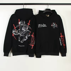 Gráfico personalizado Streetwear Pullover Sudadera con capucha moda de lujo personalizado Cropped Terry Plus Size Boxy Hoodie - Product Image 1