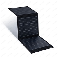 Panneau Solaire Pliable USB DC Photovoltaïque pour Camping en Extérieur, Chargeur de Téléphone Portable 5V 9V 12V 18V Noir 3 Volets 30W en Nylon