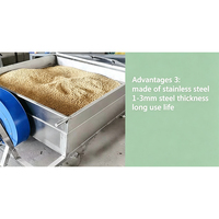 Machine de refroidissement des fèves de cacao et des noix en acier inoxydable 200 kg/lot, chariot de refroidissement personnalisé pour arachides grillées, pour usine de traitement des céréales