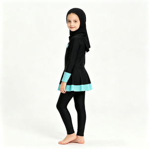 Kids Islamic Swimwear 3PCS Burkini Full Coverage Swimsuit with Hijab Long Sleeve Girls Swim Set - Product Image 4