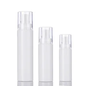 PET Bianco 50 60 80 100 120 150ml Corpo Personalizzato Fricent Guarnizione In Silicone Doppio Della Copertura Della Chiusura Cosmetico bottiglia di Plastica Dello Spruzzo bottiglia di Vuoto