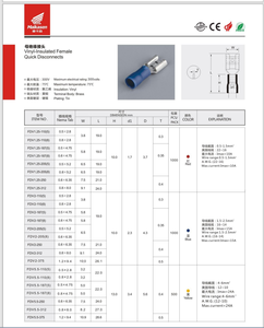 Conectores Rápidos Hembra con Aislamiento de Vinilo FDV, Recubiertos de Estaño Mate, Sin Cobre, Muestras Gratuitas, Costo de Envío Deducible del <span class=keywords><strong>Próximo</strong></span> Pedido - Product Image 6