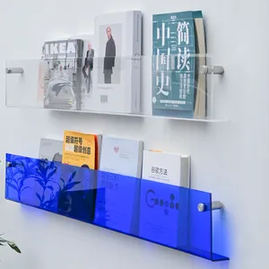 Acrylic Bookshelf Klein Blue Acrylic Display Shelf Minimalist Style Bookstore Decor Wall Bookshelf .