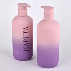 Bombas de loção hidráulica personalizadas, frasco dispensador de sabão para shampoo e plástico com etiqueta, 300ml/500ml