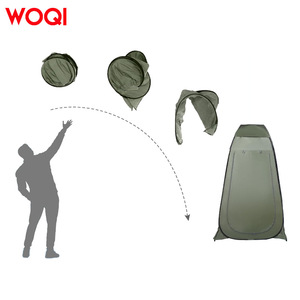 Tente de douche portable imperméable Woqi 120x120x190cm, simple couche, vert militaire, pour camping et plage, vestiaire - Product Image 2