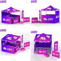 Carpa Elástica Personalizada con Impresión a Color CATC para Eventos, Carpa para Exteriores, Carpa para Ferias Comerciales y Publicidad
