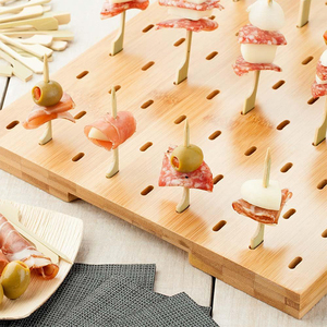 Soporte <span class=keywords><strong>de</strong></span> exhibición <span class=keywords><strong>de</strong></span> brochetas <span class=keywords><strong>de</strong></span> bambú al por mayor para frutas, postres y alimentos, bandeja <span class=keywords><strong>de</strong></span> servir y tabla <span class=keywords><strong>de</strong></span> cortar para cocina y fiestas - Product Image 3