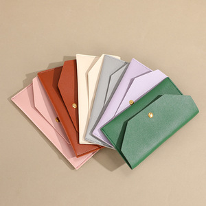 QIAN LI PU Faux Leather Wallet Card Holder ID Key Pouch Sunglasses <b>Case</b> <b>Makeup</b> <b>Brush</b> Storage Bag Gray Coffee Green Pink Beige - Product Image 2