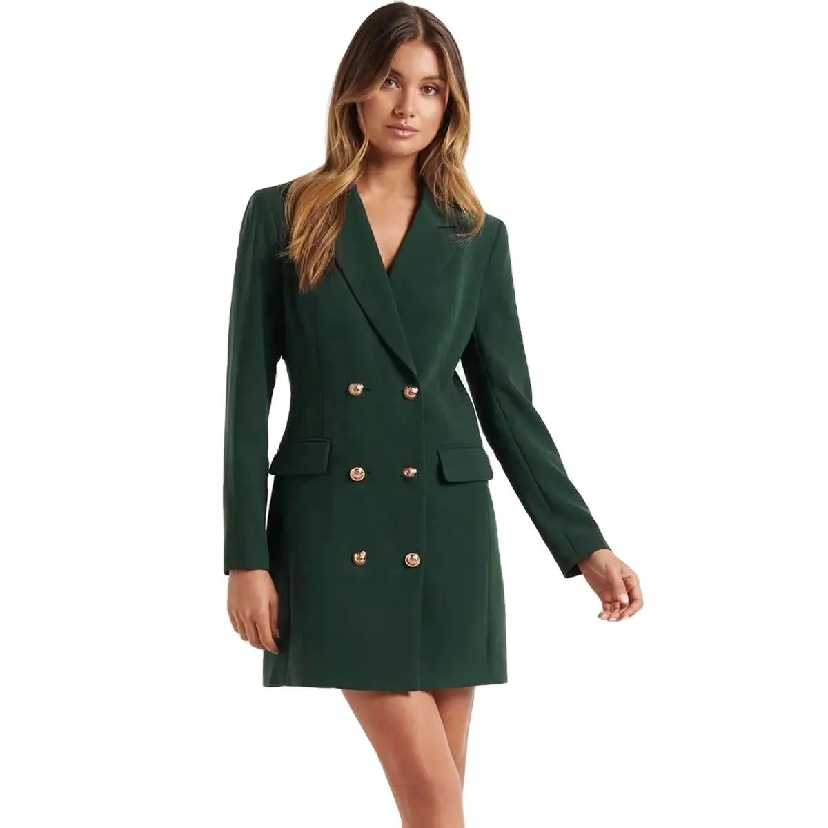 Autumn and winter slim fit double breasted professional dress design high-end business suit collar office lady skirt short dress