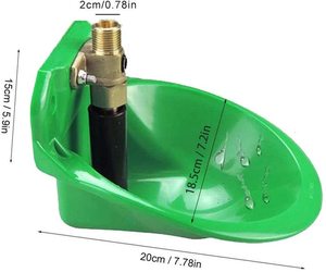 Ciotola di plastica verde acqua di capra con valvola di rame per bevitore di animali del bestiame - Product Image 2